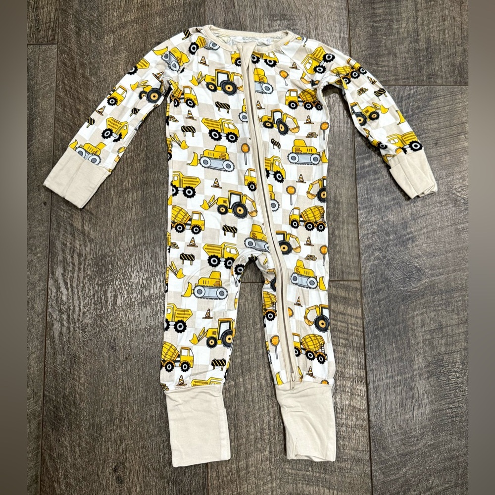 Baby Boy Bamboo “Under Construction” Print Sleepie 6-12